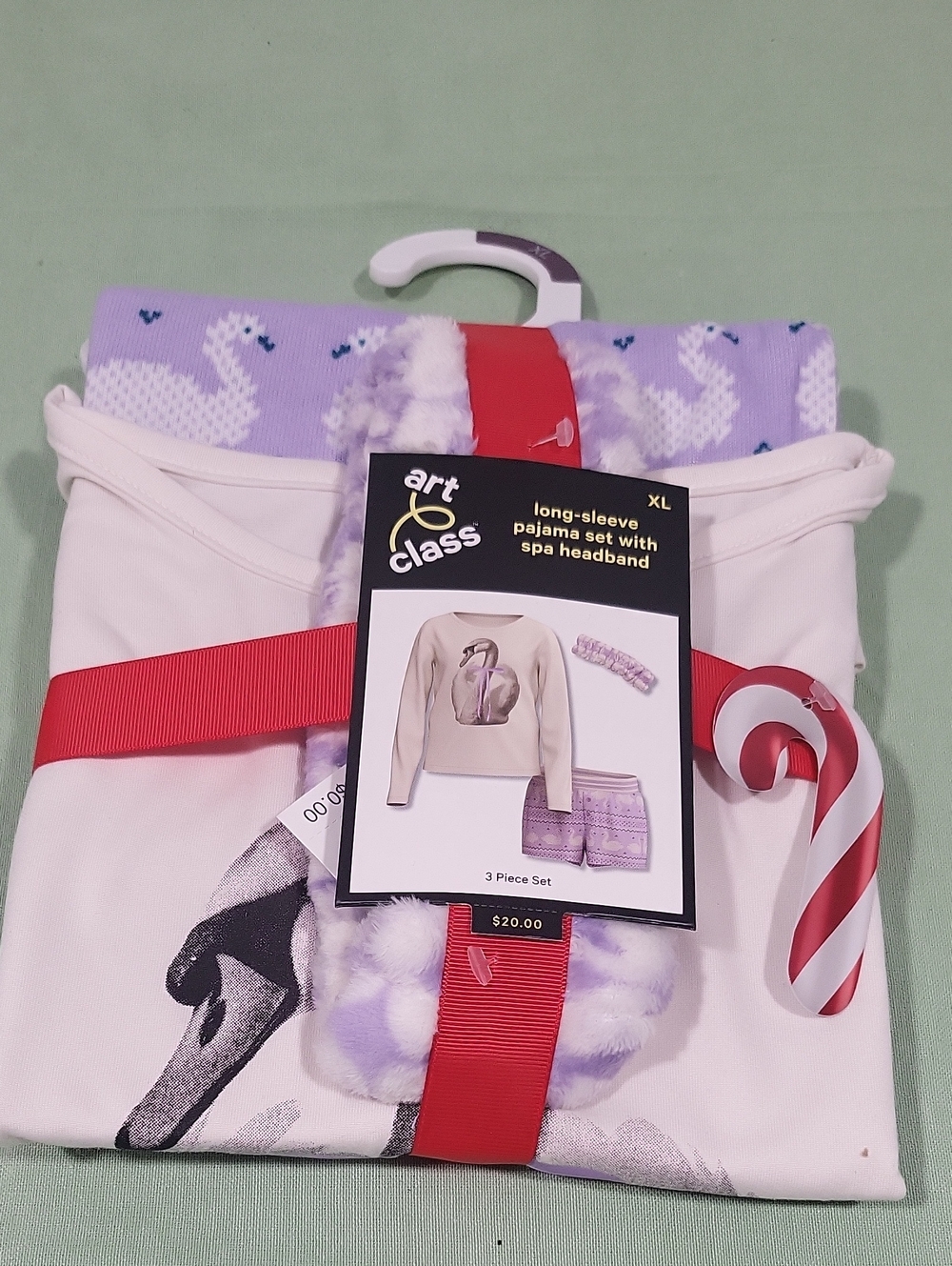 art class Lavender and White Swan Pajama Set with Headband